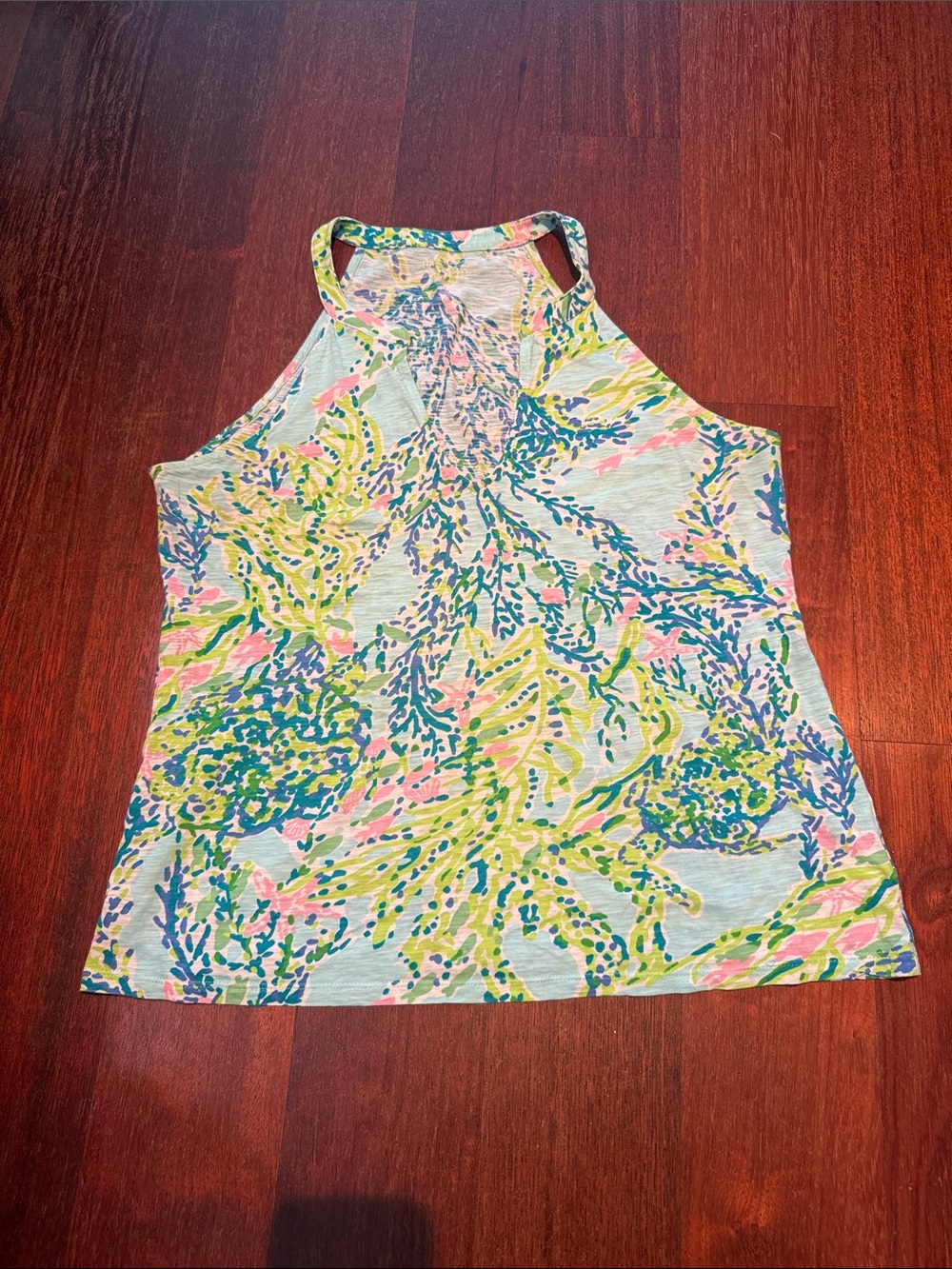Lilly Pulitzer Seafoam Multicolor High Neck Tank